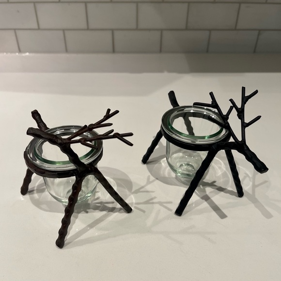 Iron abstract “deer” votive / tea light holders - Picture 2 of 3